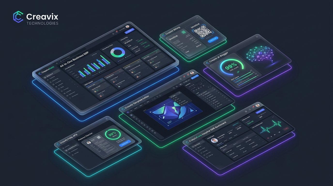 Creavix AI Web Engine — Business Website Creation Platform Interface