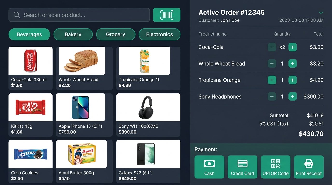 CreavixDesk POS (Point of Sale) Retail Terminal Preview